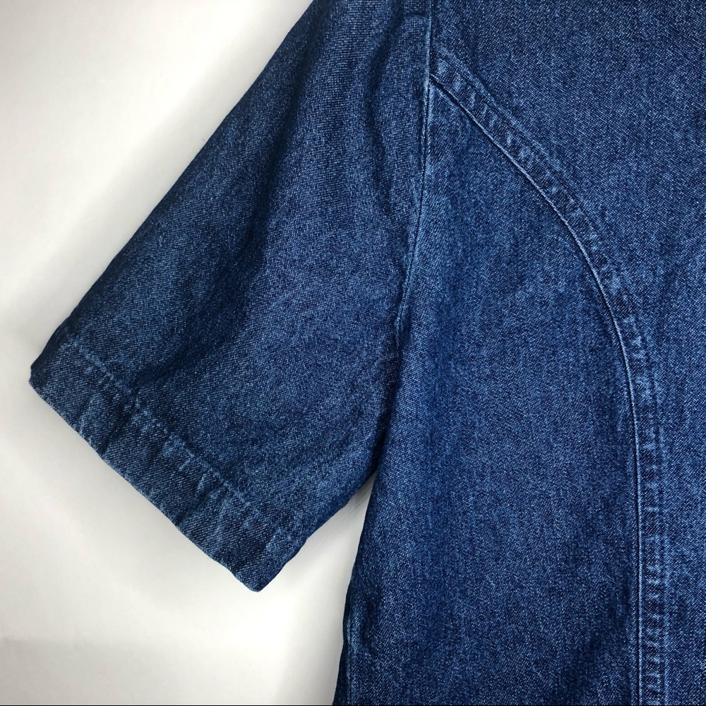 STONEBRIDGE PETITES denim metallic studs top 8P - Picture 4 of 15